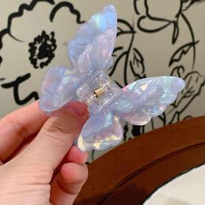 Ganchos Para El Cabello คลิปผมอะซิเตทกิ๊บติดผมน่ารักสำหรับเด็กผู้หญิงที่หนีบผมแบบสองชั้นสีสันสดใสรูปผีเสื้อแสนหวาน - Product Image 5