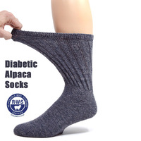 Calcetines de alpaca para diabéticos Calcetines de tripulación de pantorrilla ancha Calcetines térmicos suaves para hombres