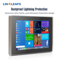 Panel PC Industrial Linkleaps de 15 Pulgadas con Panel Táctil Impermeable IP65, Intel N2600 J1900, LAN Dual GbE, RS232 y RS485 Dobles