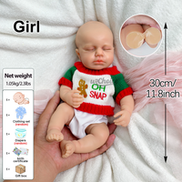 12 "Dormir Exquis Petit Bébé Fille Super Doux Petit Silicone Reborn Bébé Poupée Comme Meilleur Cadeau