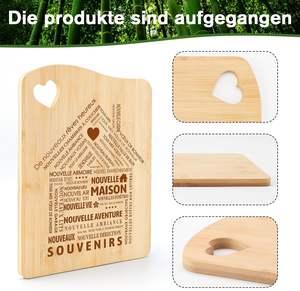 Welsky Home <span class=keywords><strong>Cremaillere</strong></span> Planche à découper en bambou Idée <span class=keywords><strong>cadeau</strong></span> pour les femmes Amis Sœurs Clientes Collègues-16 "Passe au lave-vaisselle - Product Image 3