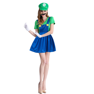 XJ Nuovo <span class=keywords><strong>Costume</strong></span> da Operaio Super Mario, Costumi per Cosplay Super Mario per Adulti, Set di 4 Stili per Uomo e Donna - Product Image 3