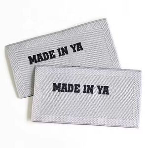 Etichetta Geweven ha incontrato Hoge dichheid Op Maat Gemaakt Merk Logo Uiteinde Gevouwen Borduurwerk Kleding tag Keper Rand Kledingaccessoi - Product Image 2