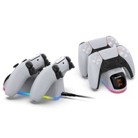 Chargeur double TP5-0515S avec lumière RVB pour station de charge de manette de jeu PS5, station de charge de joystick TP5-0515B