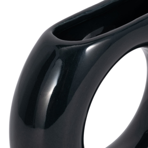 Vaso in ceramica a forma di ciambella, nero, decorazione moderna per soggiorno, camera da letto, ufficio, design d'interni per la casa - Product Image 5
