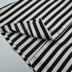 Wholesale Custom Fashion Polyester Female Striped Pajamas,Two Piece Set Plus Size Full Length <b>Woman</b> Sleepwear - Product Image 6