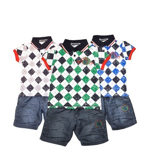 Abbigliamento per Bambini con Logo Personalizzato, Set di Magliette <span class=keywords><strong>Polo</strong></span> a Pois e Jeans con Ancora per Ragazzi in Offerta - Product Image 3