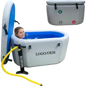 Inflatable Cold Plunge Tub - Portable Durable Ice Bath - Advanced Water-in/Water-out Ports For Cold Water