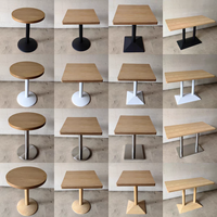 Table de restaurant commerciale, table de bistrot, plateau en bois, base en métal, table de café, ronde, carrée, rectangulaire, plusieurs tailles disponibles