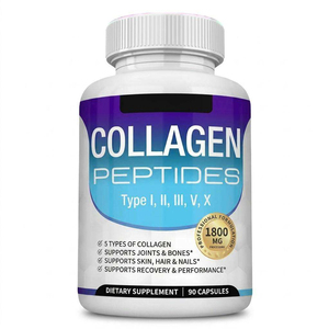 Cápsulas AURA 90, Péptidos de Colágeno Hidrolizado Tipo I, II, III, V y X con Vitamina C y Ácido Hialurónico para una Piel Radiante - Product Image 1