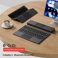 Clavier sans fil pliable à trois volets avec pavé tactile pour tablette, ordinateur portable, ordinateur de bureau, USB portable - En promotion