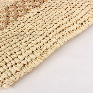 Bolso de Hombro de Cuerda de Papel Tejida de Nueva Generación con Cremallera, Poliéster, Tamaño Grande - Para Uso Diario, Ocio, Viajes, Vacaciones en la Playa, Tanjing - Product Image 4