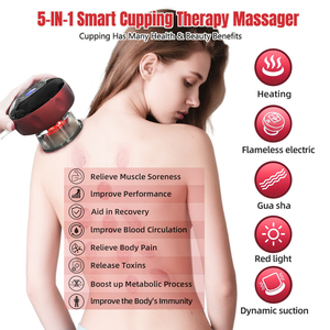 Machine de thérapie par ventouses électrique Masseur de thérapie par ventouses portable intelligent avec chauffage et aspiration à 12 niveaux - Product Image 3