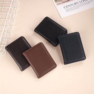 Card <b>Holder</b> 4 Inch Coffee Brown Leather Credit Card Wallet Men Vertical <b>ID</b> Case Everyday Use - Product Image 2