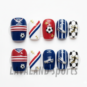 Uñas Postizas Personalizables al por Mayor 2026 para Fanáticos del Fútbol Soccer, con Colores de la Bandera de EE. UU., Canadá, México y <span class=keywords><strong>Brasil</strong></span>, Cortas y Cuadradas - Product Image 1