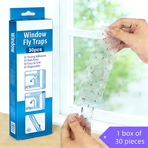 30 pièges à mouches pour fenêtres, bandes adhésives en papier, piège à mouches transparent pour la maison, tue-mouches domestiques, pièges à coccinelles - Product Image 6