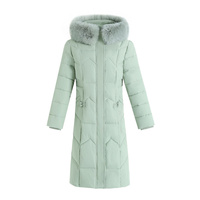 Manteau d'hiver rembourré pour femmes, taille plus, mi-long, style coréen, veste épaisse pour femmes avec capuche en fourrure
