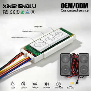 Interruttore Touch Bluetooth a 3 Tasti per Specchio Intelligente |   Dimmer con Controllo Antiappannamento e CCT, Audio Bluetooth |   Produttore OEM XINSHENGLU - Product Image 1