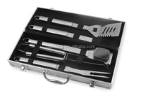 2024 추천 제품 나무 손잡이 가족 파티 모임 8pcs 스테인레스 스틸 바베큐 그릴 도구 세트
