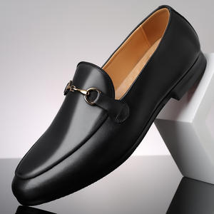Mocassini da <span class=keywords><strong>Uomo</strong></span> in Vera Pelle Nera Stile Britannico Elegante di Ultimo Design 2024 - Product Image 3