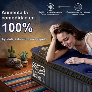 Colchón de Lujo de 12 Pulgadas con 7 Zonas de Muelles Ensacados, Calidad de Hotel 5 Estrellas, Colchón Híbrido en Caja, Colchones, Colchao - Product Image 2