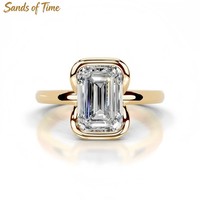 Bague de Mariage en Moissanite Taille Poire Couleur D VVS pour Femme, Pierre de 2 Carats, Argent Sterling 925 Plaqué Or 18K, Sertissage à Griffes, Personnalisable