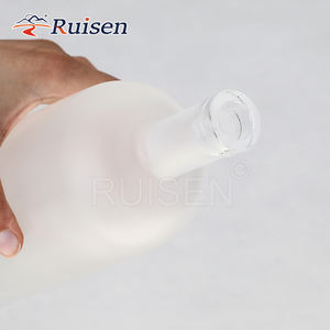 Fabricant Usine <span class=keywords><strong>Vente</strong></span> Rond Flint Bouteille <span class=keywords><strong>en</strong></span> verre dépoli avec bouchon pour Brandy Vodka Tequila Spiritueux - Product Image 3