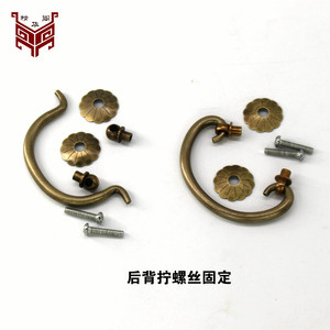 Chinese Antique Style <b>Copper</b> Drawer Handles Ring Shape Brass Bronze Color Furniture Handle <b>Knob</b> HK 001 - Product Image 3
