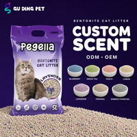 Sable pour chat en bentonite fiable, anti-odeur, à agglomération forte, 5L, pour chats et chatons, adapté à une utilisation quotidienne, longue durée
