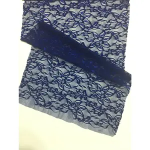 2019 latest design Blue Tricot nylon spandex elastic skinny pants soft lace fabric