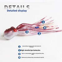 Leurre souple phosphorescent pour calamar 60G 110G 1500G 200G, appât UV pour pieuvre, pêche en mer, hameçons pour slow-jigging, sac PVC, leurre artificiel