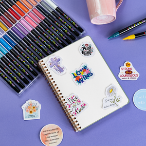 Marqueurs acryliques à double pointe 48 couleurs OEM pour la peinture de graffitis, ensemble de marqueurs acryliques permanents étanches sans saignement - Product Image 5