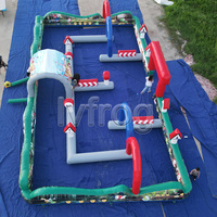 Piste de course gonflable personnalisée pour karting en plein air, piste de course gonflable portable en PVC imperméable pour voitures tamponneuses pour enfants