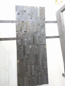 Paneles de piedra de pizarra negra, paneles de piedra de repisa, revestimiento apilable, Palimo dorado, piedra arenisca Natural de Indonesia, Exterior, estilo moderno - Product Image 2