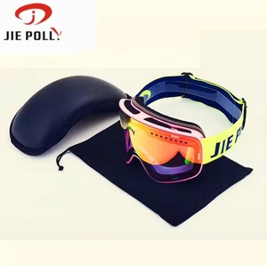 Jiepolly新しいデザインPc Anti-Fog Uv400保護交換デュアルアンチフォグレンズ雪アイススケートスキーゴーグル磁気冬用メガネ - Product Image 1