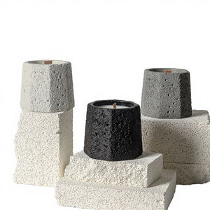 Vente en gros de pots à bougies en béton fait main, grands pots vides pour bougies, décoration de Noël pour la maison - Product Image 4