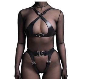 Lingerie sexy en cuir, harnais de corps ajustable, style tendance, lingerie sexy moulante - Product Image 3