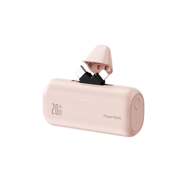 PINUODA L-T188 Cross-border New Mini Capsule Tail Charging Treasure 90 Rotating Plug 5000 Mah Type-C 10W Mobile Phone Power