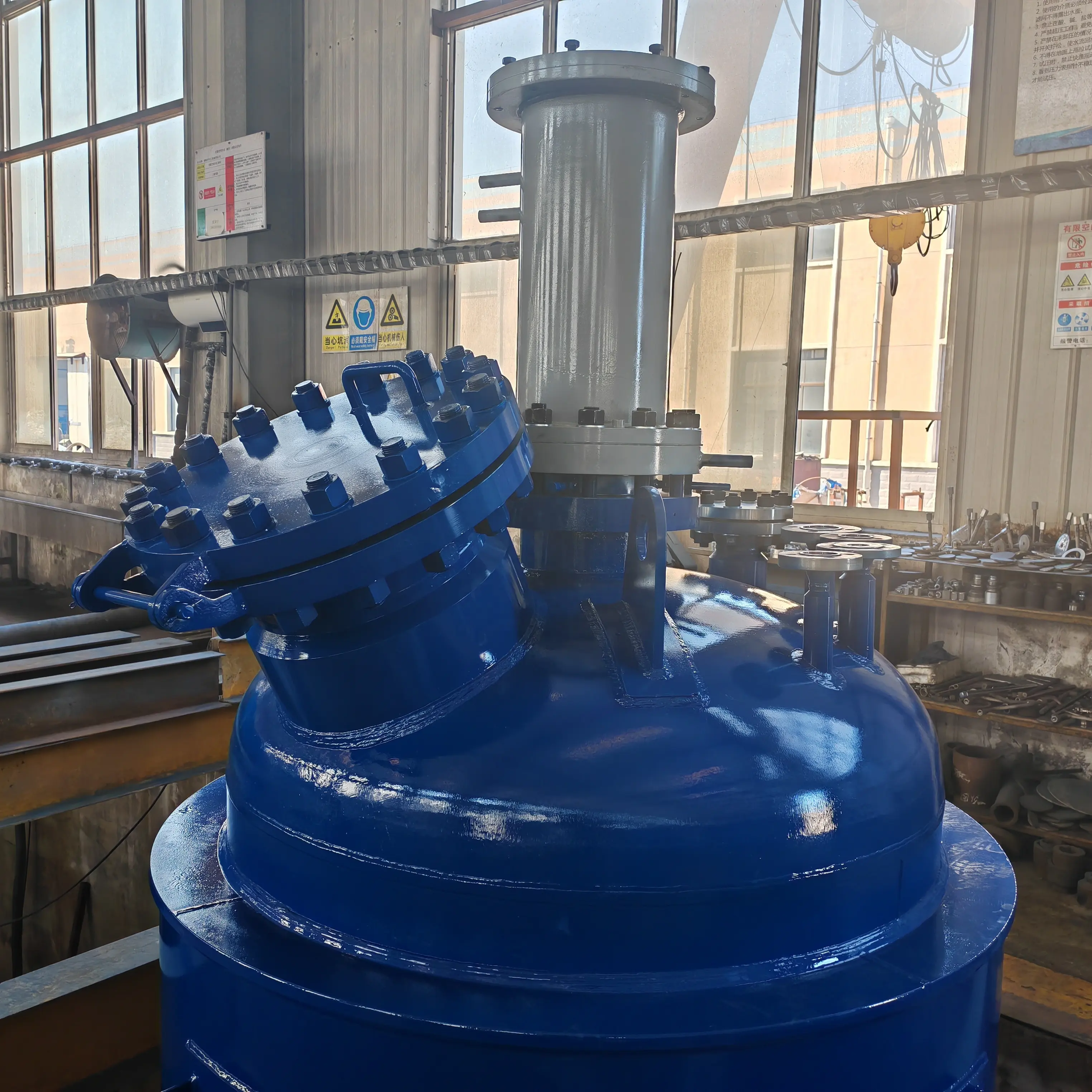 WHGCM 3000L stainless steel pressure reactor with cooling coil and spray ball