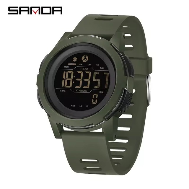 Sanda 2189 Men's Luxury Trending Digital Sports Watch Shock Resistant Chronograph Plastic Luminous Countdown Alarm Clock Watches