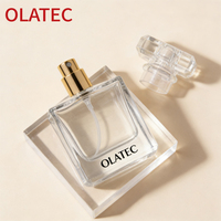 Botella de Perfume Rectangular Vacía de 30 ml, Estilo Francés, Personalizada y Profesional, de Vidrio Recargable con Tapa de Rosca y Personalización