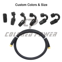 Kit de Tuyaux de Carburant Tressés Haute Performance AN8 avec Embouts Pivotants CPE, Longueur Personnalisée, pour Pièces Automobiles, Droit, 45°, 90°