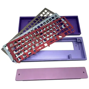 Hochpräzises OEM Custom DIY Kit 60% Tastatur platte Top Bottom Case Stabilisatoren Eloxieren von Aluminium gehäuse rahmen Mechanical Keybo