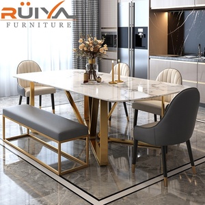 American Style Modern <strong>Dining</strong> <strong>Room</strong> <strong>Chair</strong> Stainless Steel Luxury <strong>Dining</strong> Tables and <strong>6</strong> <strong>Chairs</strong> <strong>Set</strong> - Product Image 3