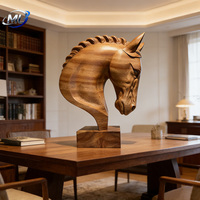 Escultura Moderna de Madera Grabada 'Solitude del Caballo', Figura Decorativa, Modelo Animal, Decoración para el Hogar, Impresión UV, Color Personalizado