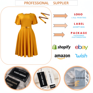 D590 Nouvelle Collection Robes de Carrière pour Femmes – É<span class=keywords><strong>l</strong></span>égantes et Décontractées, Col Rond, Manches Bouffantes, Coupe Trapèze – Idéales pour <span class=keywords><strong>le</strong></span> Bureau et <span class=keywords><strong>l</strong></span>'<span class=keywords><strong>Église</strong></span> - Product Image 6