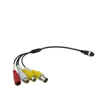 Connecteur d'aviation, câble d'adaptateur de caméra de voiture, 4 broches AV DC BNC