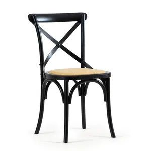 北欧简约现代可堆叠户外橡木叉椅背咖啡厅婚礼椅餐椅X椅