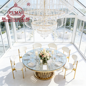 factory wholesale mirror top stainless steel used <b>round</b> banquet <b>tables</b> for sale - Product Image 6