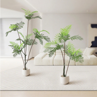 Plante verte d'imitation hautement réaliste, arbre de Jacaranda artificiel, feuillage faux, plante artificielle en pot pour la décoration de la maison